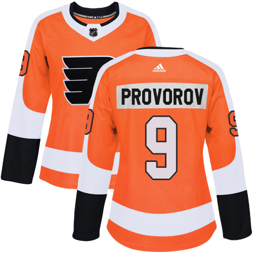 Adidas Philadelphia Flyers #9 Ivan Provorov Orange Home Authentic Women Stitched NHL Jersey->women nhl jersey->Women Jersey
